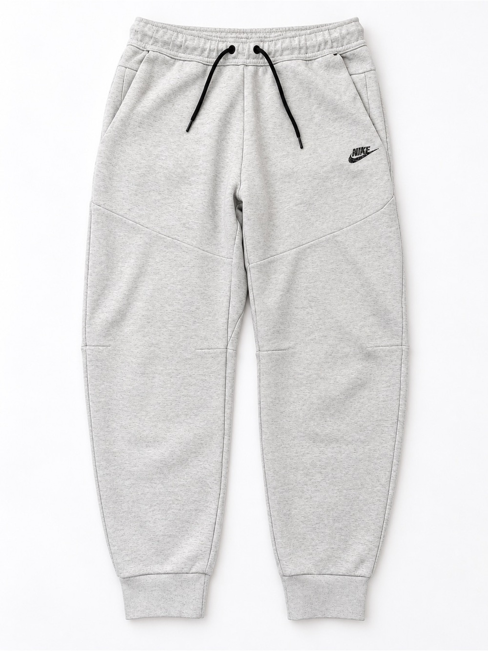 Nike Men’s Tech Fleece Light Gray Joggers Black Zip Pocket